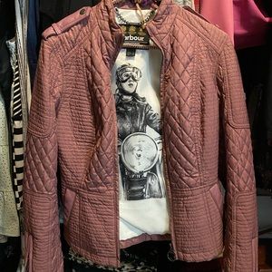 Barbour Cafe Racer Riding Biker Moto Mauve mulberry jacket size 4 🏍